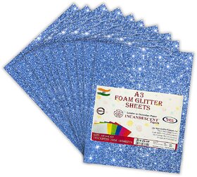 Premium Foam Glitter Sheets A3 Size  2mm Thick, 10 Sheets Multi-Color Sparkle Foam Paper