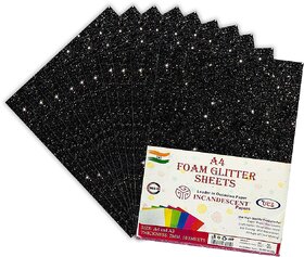 Premium Foam Glitter Sheets A4 Size  2mm Thick, 10 Sheets Multi-Color Sparkle Foam Paper