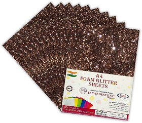 Premium Foam Glitter Sheets A4 Size  2mm Thick, 10 Sheets Multi-Color Sparkle Foam Paper
