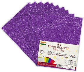 Premium Foam Glitter Sheets A4 Size  2mm Thick, 10 Sheets Multi-Color Sparkle Foam Paper  DIY Craft Sheets for Schools