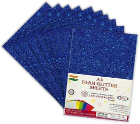 Premium Foam Glitter Sheets A4 Size  2mm Thick, 10 Sheets Multi-Color Sparkle Foam Paper  DIY Craft Sheets for School