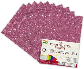 Premium Foam Glitter Sheets A4 Size  2mm Thick, 10 Sheets Multi-Color Sparkle Foam Paper  DIY Craft Sheets for School