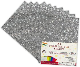 Premium Foam Glitter Sheets A4 Size  2mm Thick, 10 Sheets Multi-Color Sparkle Foam Paper  DIY Craft Sheets for School