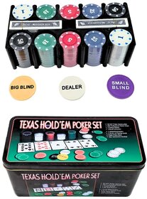 Texas Poker Set - Box Includes 200 Professional Poker Chips, 2 Card Decks, 3624 inch Poker Mat  Chips Rack