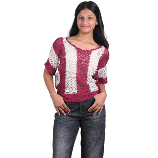 Kid Kupboard Cotton Girls Top, Multicolor, Half-Sleeves, Above 14 Years KIDS7895