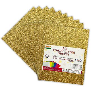 Premium Foam Glitter Sheets A3 Size  2mm Thick, 10 Sheets Multi-Color Sparkle Foam Paper
