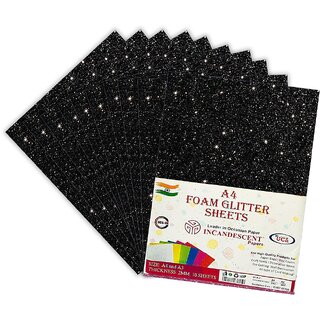 Premium Foam Glitter Sheets A4 Size  2mm Thick, 10 Sheets Multi-Color Sparkle Foam Paper