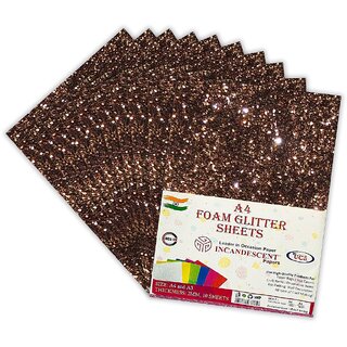 Premium Foam Glitter Sheets A4 Size  2mm Thick, 10 Sheets Multi-Color Sparkle Foam Paper