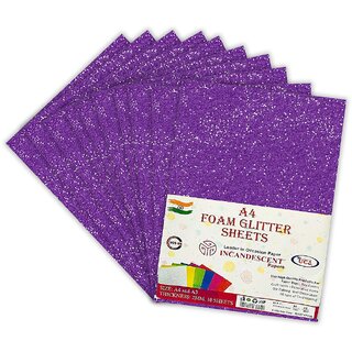 Premium Foam Glitter Sheets A4 Size  2mm Thick, 10 Sheets Multi-Color Sparkle Foam Paper  DIY Craft Sheets for Schools