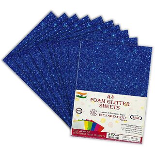 Premium Foam Glitter Sheets A4 Size  2mm Thick, 10 Sheets Multi-Color Sparkle Foam Paper  DIY Craft Sheets for School