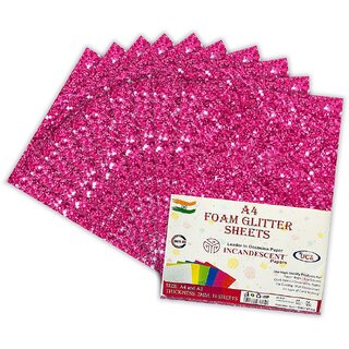 Premium Foam Glitter Sheets A4 Size  2mm Thick, 10 Sheets Multi-Color Sparkle Foam Paper  DIY Craft Sheets for School
