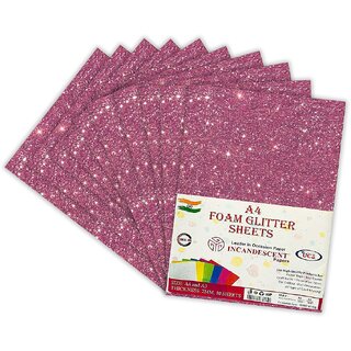 Premium Foam Glitter Sheets A4 Size  2mm Thick, 10 Sheets Multi-Color Sparkle Foam Paper  DIY Craft Sheets for School