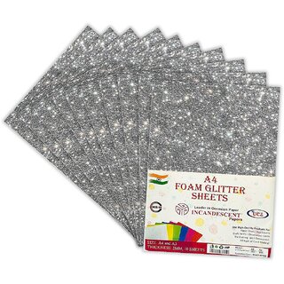 Premium Foam Glitter Sheets A4 Size  2mm Thick, 10 Sheets Multi-Color Sparkle Foam Paper  DIY Craft Sheets for School