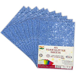 Premium Foam Glitter Sheets A4 Size  2mm Thick, 10 Sheets Multi-Color Sparkle Foam Paper  DIY Craft Sheets for School