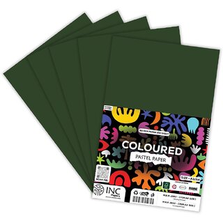 INC Coloured Flourscent Pastel Paper A4 Size  100 Sheets  80 GSM Premium Multicolor Craft Paper for School Projects
