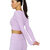 Sherox Women Purple Solid Scoop Neck Full Sleeves Crop Top