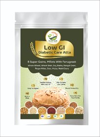 Simply Jaivik Low GI Diabetic Care Atta  Multi-Grain High Fiber Flour for Blood Sugar Control (2kg)