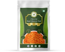 Simply Jaivik Unpolished Red Masoor Dal  Protein-Rich Split Lentils, Naturally Grown  Easy Digestion (1kg)