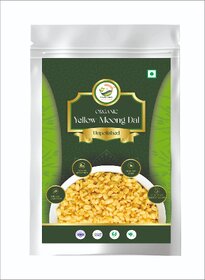 Simply Jaivik Premium Yellow Moong Dal  Split Moong Lentils, Unpolished, Rich in Protein  Digestive Fiber (500g)