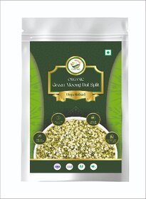 Simply Jaivik Green Moong Dal Chilka (Split)  High Fiber  Protein, Unpolished Split Green Gram for Health (2kg)