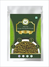 Simply Jaivik Whole Green Moong Dal (Sabut)  Unpolished Whole Green Gram, Rich in Plant Protein  Iron (1kg)