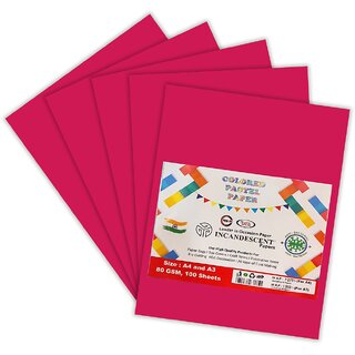A3 Colored Pastel Incandescent Paper 80 GSM  100 Sheets  Extra Large Craft  Decorative Paper for Posters  Projects