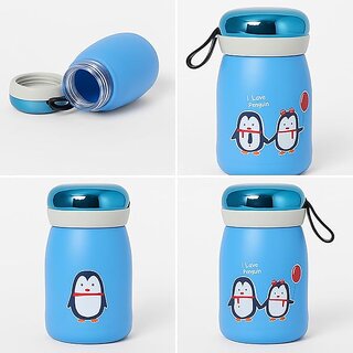 . Penguin-Shaped Portable Water Bottle | Cute Multi-Color Glass & Plastic Mini Bottle for Hot & Cold Drinks