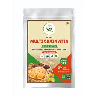 Simply Jaivik Multi Grain Atta  Natural  Nutritious Flour  High Fiber, Protein-Rich, Stone-Ground Flour for (2kg)