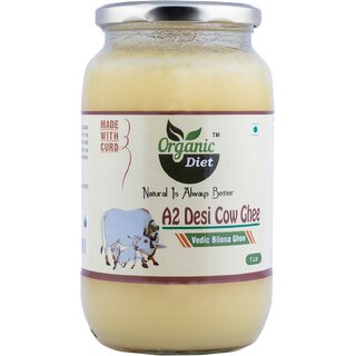 Organic Diet A2 Desi Cow Bilona Ghee - Premium Hand-Churned Gir Cow Ghee for Authentic Cooking and Maximum Nutritional Benefits