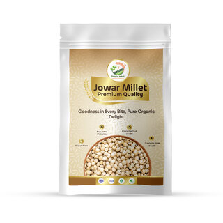 Simply Jaivik Jowar Millet  Whole Sorghum Grain, High Fiber  Gluten-Free Energy Source (500g)