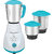 Double Safety New York 500W Mixer Grinder - 3 Jars, Blue & White