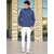 PrintCultr Men Blue Full Sleeve Solid Windcheater