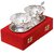 Silver-Plated Brass Floral Bowls Set - 2 Bowls, 2 Spoons & 1 Plate in Velvet Gift Box (5-Piece Set) 250ml Each
