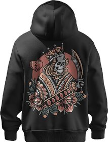 BULL CLOTHING Men's Black Hoodie King Printed Design 60 Cotton 40 Poly 280 GSM Fleece