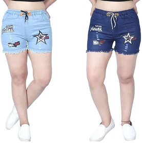 Pack of 2 Fashion Girls Denim Shorts  Stylish, Comfortable, Casual Wear for Girls
