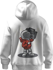 BULL CLOTHING Stylish Retro Astronaut Graphic Hoodie Featuring Cool Boombox Design