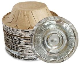 6 Inch Silver Coated Paper Bowl - 40 Pcs Pack