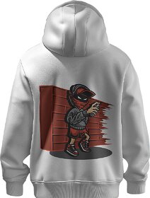 BULL CLOTHING Stylish Mens Hoodie with Urban Ninja Red Black Painter Design, Perfect for Casual Outings