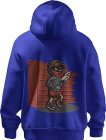 BULL CLOTHING Stylish Mens Hoodie with Urban Ninja Dark Blue Black Painter Design, Perfect for Casual Outings