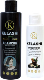 Kelashi Shampoo and conditioner Combo (Pure  natural, Hairfall control, Repairs dull and damaged hair) 300ml