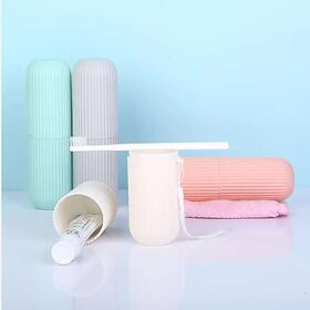 Portable Travel Case for Toothbrush & Toothpaste - Compact Multicolor Holder (Pack of 1)