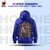 BULL CLOTHING Men's Dark Blue Hoodie King Printed Design 60 Cotton 40 Poly 280 GSM Fleece