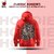 BULL CLOTHING Men's Red Hoodie King Printed Design 60 Cotton 40 Poly 280 GSM Fleece