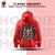 BULL CLOTHING Unique Designer Owl Pullover Red Hoodie Statement-Making Streetwear, Ideal for Fashion-Forward Men