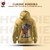 BULL CLOTHING Stylish Retro Astronaut Graphic Mustard Yellow Hoodie Featuring Cool Boombox Design 