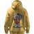 BULL CLOTHING Stylish Retro Astronaut Graphic Mustard Yellow Hoodie Featuring Cool Boombox Design 