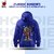 BULL CLOTHING Stylish Retro Astronaut Graphic Dark Blue Hoodie Featuring Cool Boombox Design 