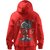 BULL CLOTHING Stylish Retro Astronaut Graphic Red Hoodie Featuring Cool Boombox Design 