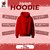 BULL CLOTHING Stylish Retro Astronaut Graphic Red Hoodie Featuring Cool Boombox Design 