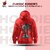 BULL CLOTHING Stylish Retro Astronaut Graphic Red Hoodie Featuring Cool Boombox Design 